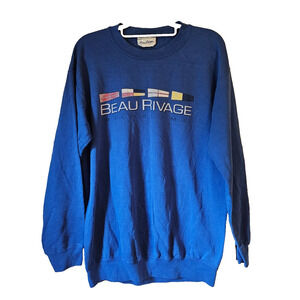 Vintage Beau Rivage Biloxi MS Casino Sweatshirt Blue Crewneck Large Graphic